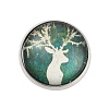 Round with Deer Glass Brooches JEWB-A022-01D-1