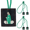 5Pcs Non-woven Fabrics Rectangle with Saint Pendant Necklaces NJEW-DC0001-30-1