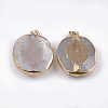 Golden Plated Natural Quartz Crystal Pendants G-S278-49-2