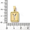 304 Stainless Steel Alphabet Pendants STAS-S152-01G-Y-3
