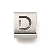 Letter Style 304 Stainless Steel Square Slide Charms STAS-L132-01D-1