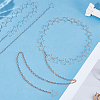 2Pcs 2 Colors Hollow Out Alloy Star Link Chain Waist Belly Chains for Women AJEW-UN0002-88-2