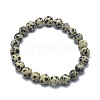 Natural Dalmatian Jasper Bead Stretch Bracelets X-BJEW-K212-B-014-2