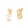 Brass Micro Pave Clear Cubic Zirconia Pendants ZIRC-D119-05G-2