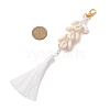 2Pcs 2 Colors Natural Shell & Polyester Tassel Pendant Decorations HJEW-JM02825-5