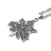 Maple Leaf 304 Stainless Steel Enamel Pendant Necklaces NJEW-D066-02P-2