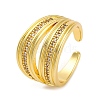 Rack Plating Brass Micro Pave Clear Cubic Zirconia Open Cuff Finger Rings for Women RJEW-M028-92G-4