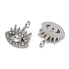 304 Stainless Steel Micro Pave Cubic Zirconia Charms STAS-K302-01B-P-2