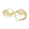 Rack Plating Brass Wire Wrap Mesh Hoo Earrings EJEW-D055-25G-2