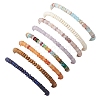 8Pcs Natural & Synthetic Gemstone Chip & Cross Stretch Bracelets BJEW-JB11390-6