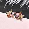 Brass Micro Pave Cubic Zirconia Stud Earrings EJEW-R018-10G-03-3