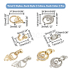 DICOSMETIC 8Pcs 4 Styles Flat Round & Butterfly Brass Clear Cubic Zirconia Fold Over Clasps KK-DC0001-64-2