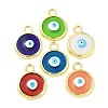 Rack Plating Brass Enamel Pendants KK-A205-07G-1