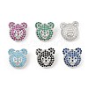 Brass Micro Pave Cubic Zirconia Slide Charms ZIRC-I068-04P-1