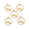 Ion Plating(IP) 201 Stainless Steel Laser Cut Pendants STAS-YW0002-09-1
