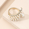 Elegant and Stylish Alloy Rhinestone Wing Cuff Rings UA6094-4