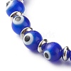 Handmade Evil Eye Lampwork Beaded Stretch Bracelets BJEW-JB06466-01-3