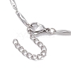 304 Stainless Steel Rectangle link Chain Necklaces NJEW-JN04746-01-5