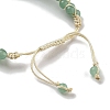 Natural Green Aventurine Braided Round Bead Bracelets BJEW-K251-06G-4