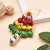 Fashewelry 80Pcs 8 Colors Printed Natural Wood Beads WOOD-FW0001-09-12