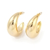 Brass Moon Stud Earrings EJEW-Q391-07G-2