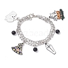 Halloween Theme 304 Stainless Steel Figaro Chains Multi-strand Bracelets BJEW-JB12094-02-2