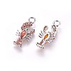 Brass Micro Pave Cubic Zirconia Pendants ZIRC-L075-25-3