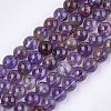 Natural Purple Lodolite Quartz Beads Strands X-G-S333-8mm-030-1