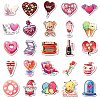 Sweet Valentine's Day 50Pcs PVC Adhesive Waterproof Stickers PW-WG24028-01-4