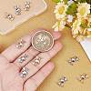 Beebeecraft 10Pcs 2 Colors Brass Pave Clear Cubic Zirconia Charms KK-BBC0003-80-3