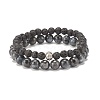 2Pcs 2 Style Natural Gemstone & Lava Rock Stretch Bracelets Set BJEW-JB08193-3