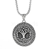 Tibetan Style Alloy Tree of Life Pendant Box Chain Necklaces PW-WGFD1C3-01-1