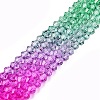 Gradient Color Baking Painted Glass Bead Strands DGLA-A039-T4mm-A010-4