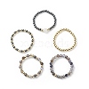 5Pcs 5 Style Natural Rainbow Moonstone & Dichroite & Synthetic Hematite Round Beaded Stretch Finger Rings Set RJEW-JR00527-4