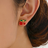 Elegant Cherry Brass Stud Earrings RL5624-1