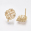 Brass Stud Earring Findings X-KK-T038-491D-2