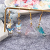 Transparent Spray Painted Glass Charms GLAA-TA0001-05-28