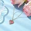 Alloy Indian Red Enamel Heart Pendant Neckiaces with Glitter Powder for Women NJEW-JN05002-2