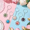 Mixed Stone & Alloy Flower Pendant Keychain KEYC-JKC01109-2