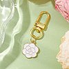 Flower Alloy Enamel Pendant Decorations HJEW-JM02691-03-1