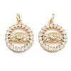 Brass Pave Cubic Zirconia Pendants KK-U009-10C-G-1