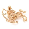 Golden Zinc Alloy with Rhinestone Brooches JEWB-B018-03G-09-2