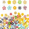 120Pcs 10 Colors Handmade Millefiori Glass Beads LAMP-FH0001-01-1