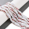 Printing Glass Oval Beads for Necklaces Bracelets Making GLAA-B020-01A-16-2
