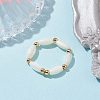 Natural Shell Oval Beaded Stretch Rings for Women RJEW-JR00648-2