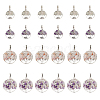 HOBBIESAY 24Pcs 4 Styles Natural Amethyst & Rose Quartz Chip Alloy European Dangle Charms G-HY0001-17-1