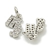 Rack Plating Brass Micro Pave Cubic Zirconia Pendants KK-K386-02B-P-2