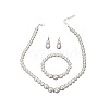 Round ABS Plastic Imitation Pearl Beaded Necklaces & Dangle Earring & Bracelets Sets FS-WG32AE8-01-5