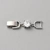 Extender Clasps Brass Cubic Zirconia Fold Over Extension Clasps Golden and Platinum Watch Band Extension Clasps  KK-WH20004-02A-P-1