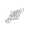 Brass Micro Pave Clear Cubic Zirconia Connector Charms KK-Z094-08P-03-2